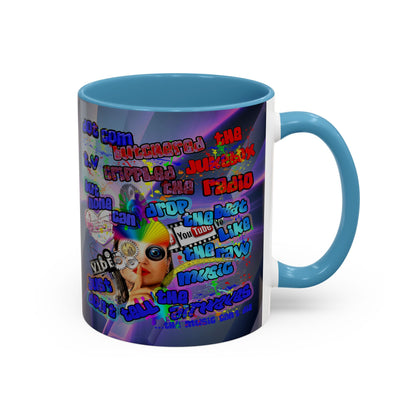 drop the beat - Accent Mug (grey-pink wave)