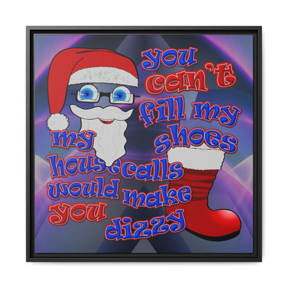 santa's shoes - framed canvas art (grey-pink wave)