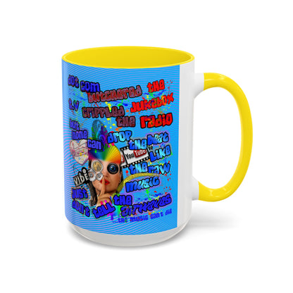 drop the beat - Accent Mug (light blue-purple wave)