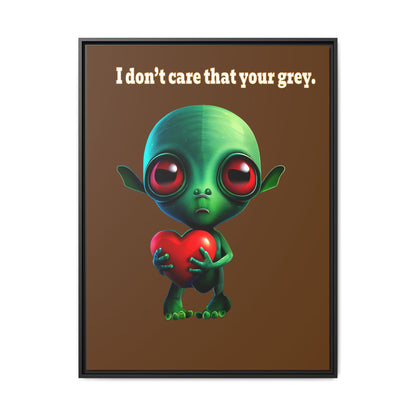 I don't care that your grey - framed canvas art (brown)