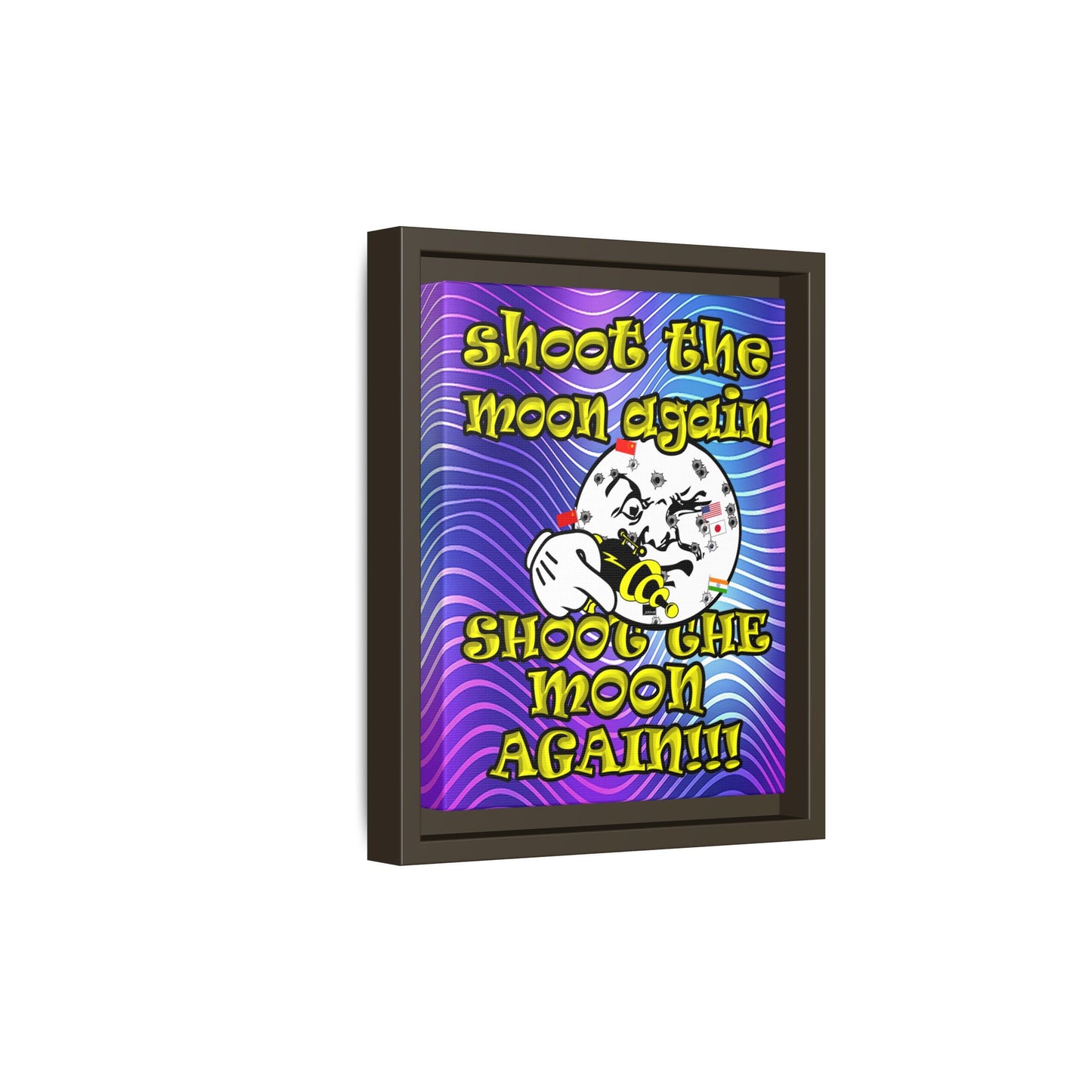 shoot the moon again - framed canvas art (purple wave)