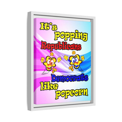 popping like popcorn - framed canvas art (light blue-pink wave)