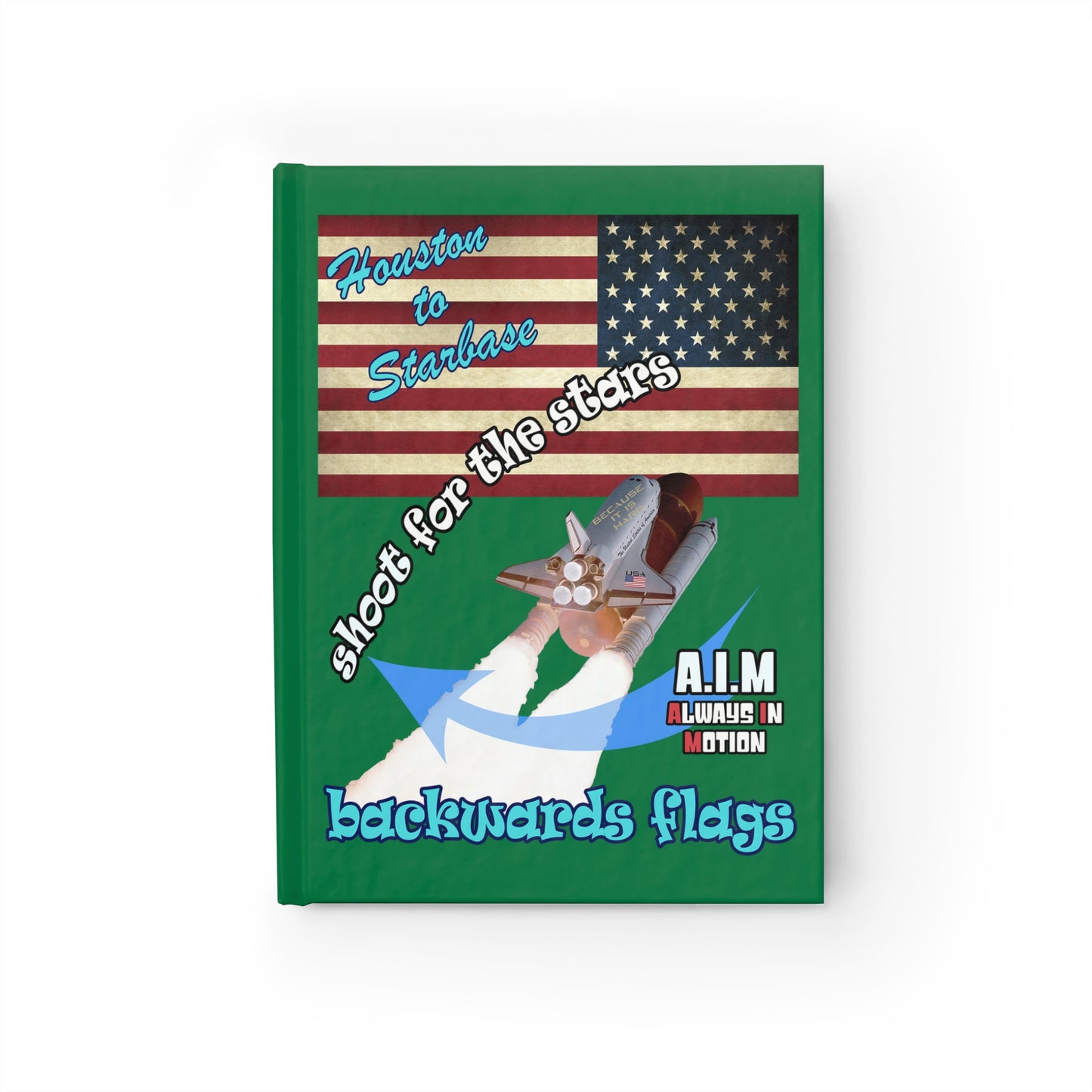 shoot for the stars - journal-lined (dark green)