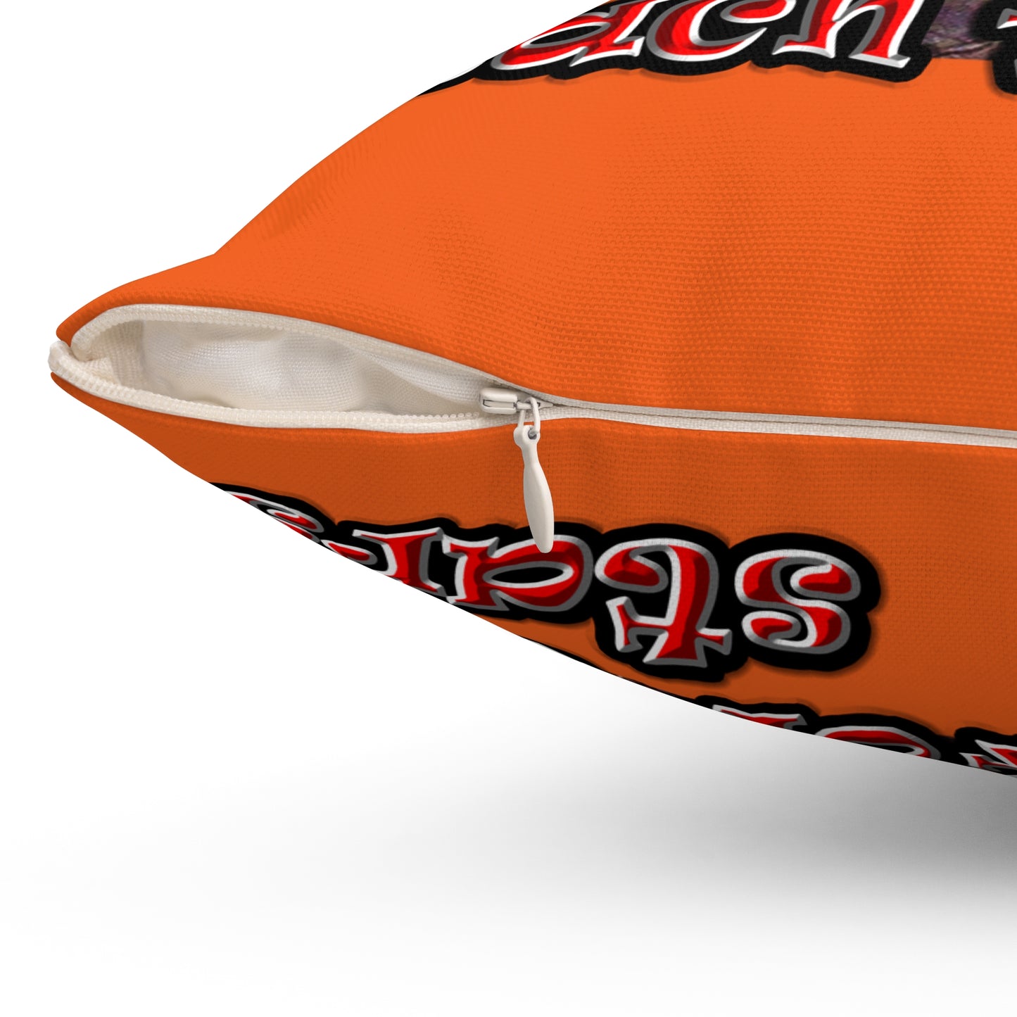 defy conquer reach - Spun Polyester Square Pillow - (orange)