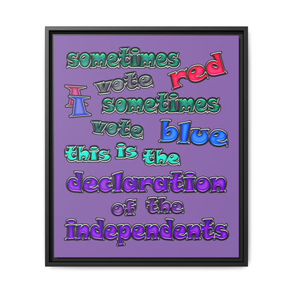 declaration of the independents - framed canvas art (light purple)
