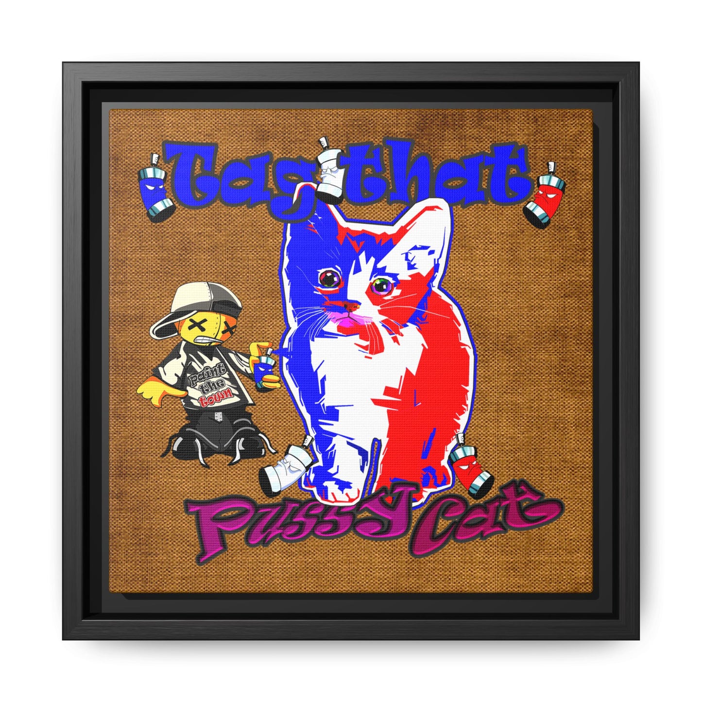 tag that - framed canvas art (brown papyrus)