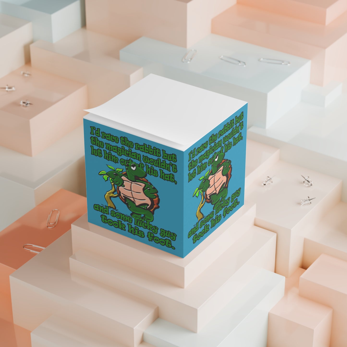 turtle race - note cube (turquoise)
