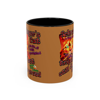 schrodinger's cat - Accent Mug (light brown)