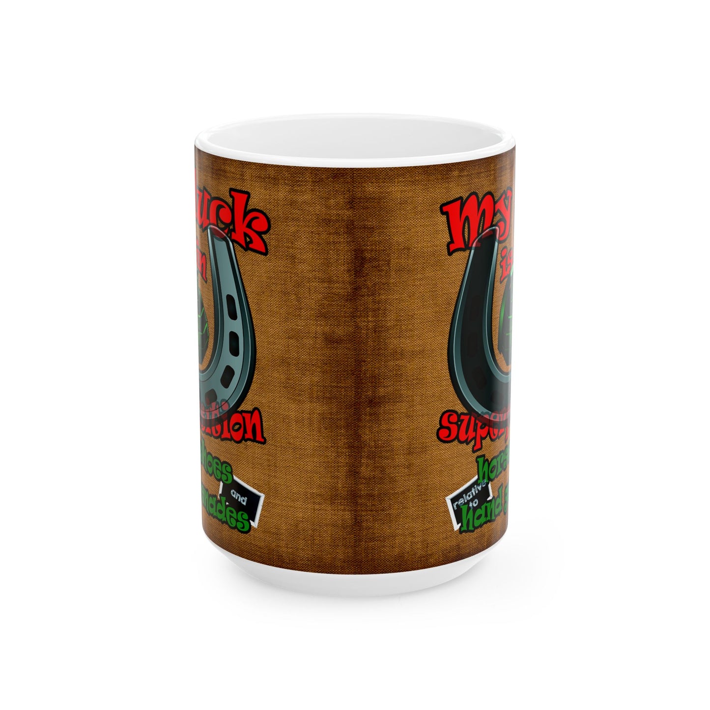 my luck - White Mug (brown papyrus)