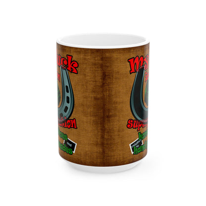 my luck - White Mug (brown papyrus)