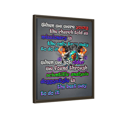 doggystyle - framed canvas art (grey-light grey)