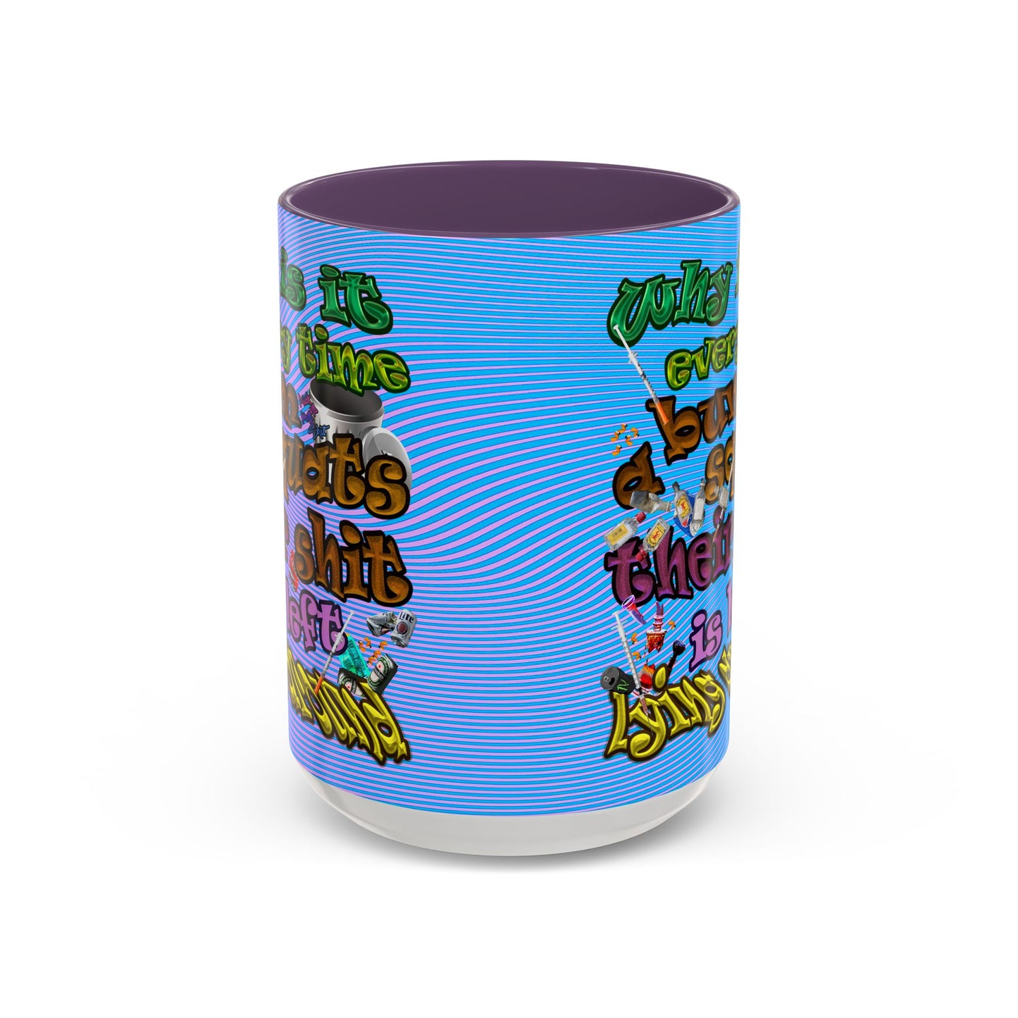 the bum's shit - Accent Mug (light blue-purple wave)