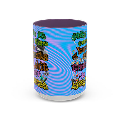 the bum's shit - Accent Mug (light blue-purple wave)