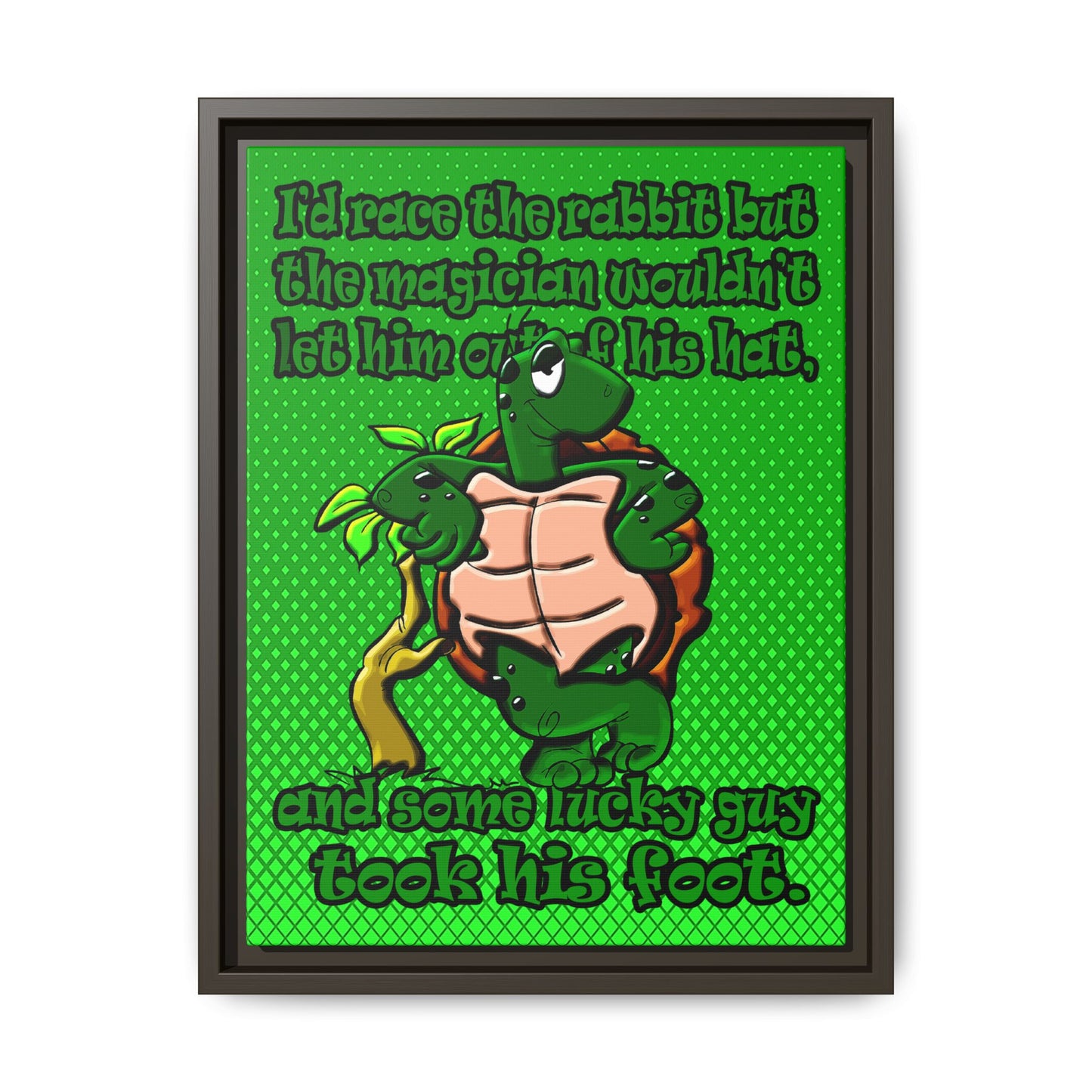 turtle race - framed canvas art (logo green)