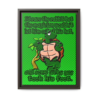 turtle race - framed canvas art (logo green)