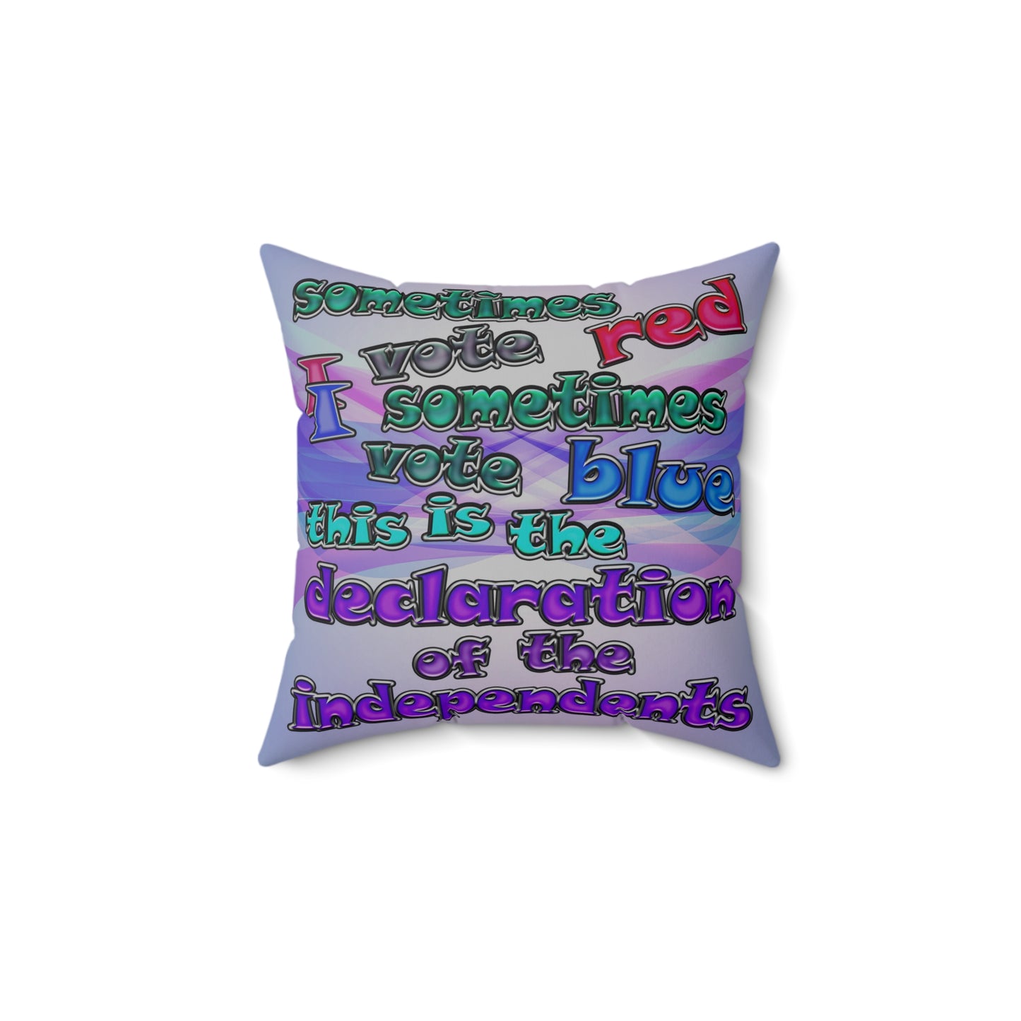 declaration of the independents - Spun Polyester Square Pillow - (light blue-pink wave)
