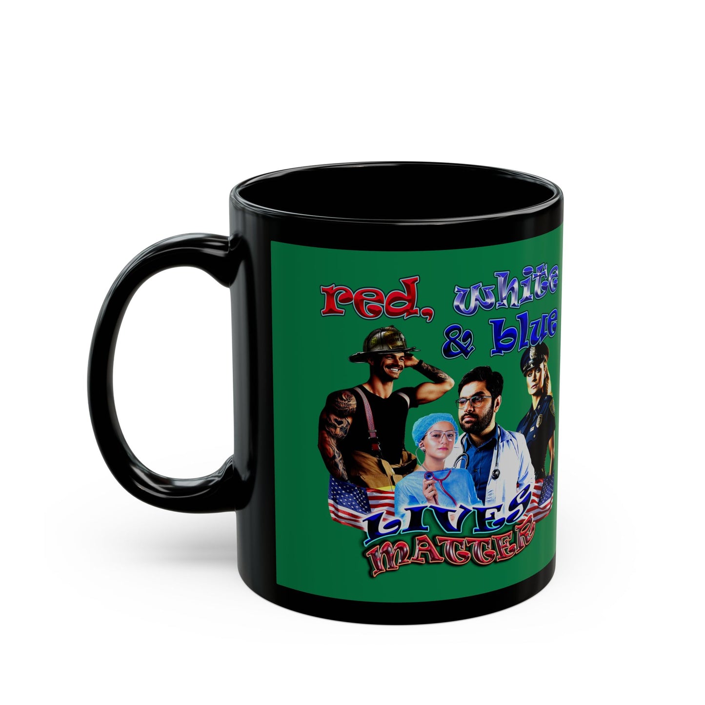 rw&b lives matter - Black Mug (dark green)