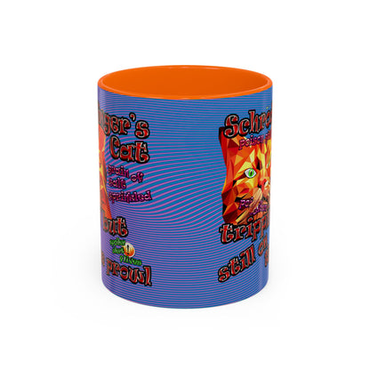 schrodinger's cat - Accent Mug (light blue-purple wave)