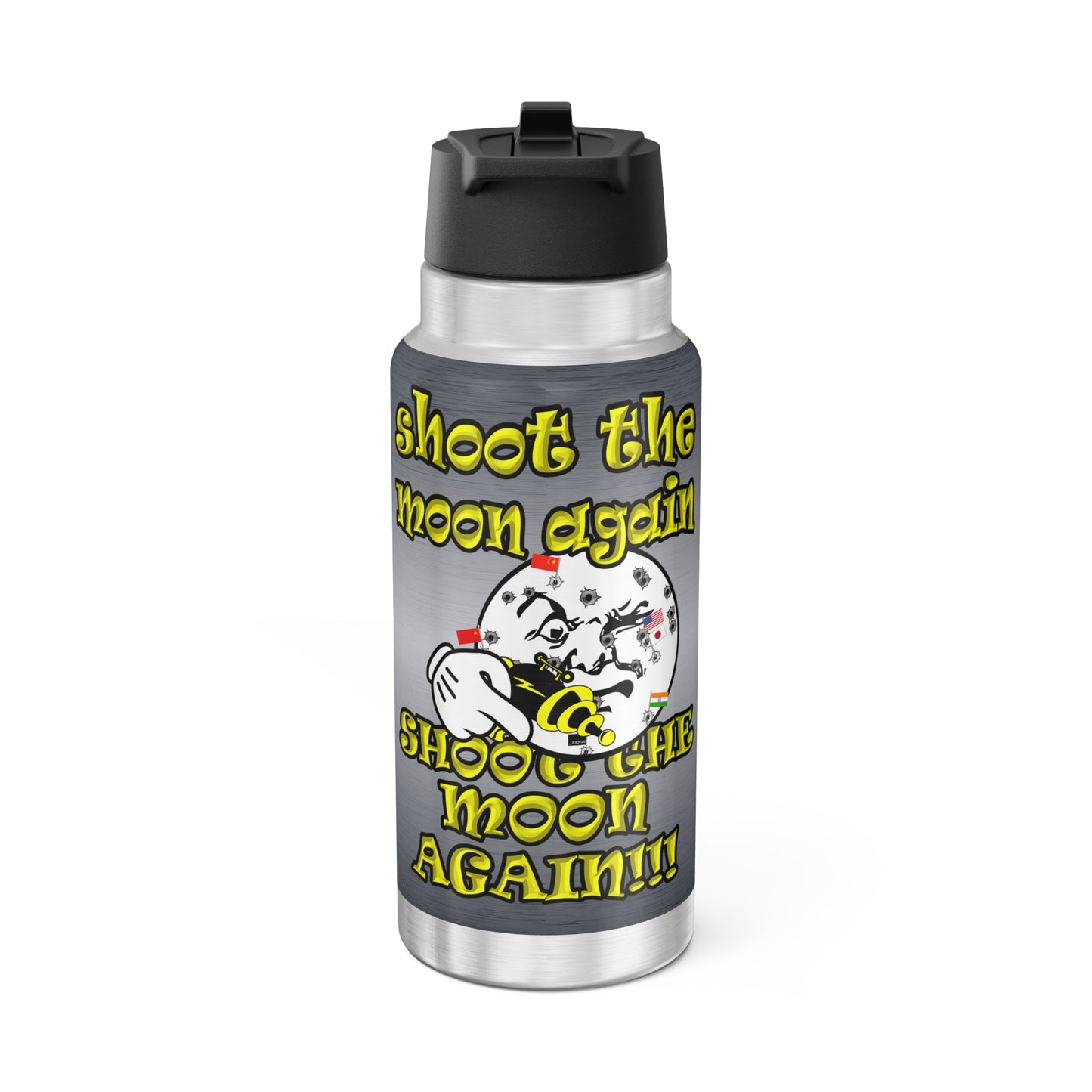 shoot the moon again - Gator Tumbler, 32oz  (brushed nickel)