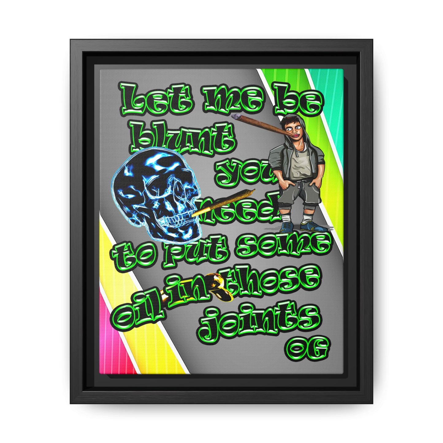 og - framed canvas art (rainbow split)