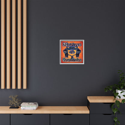 em cee squared - framed canvas art (burnt orange)