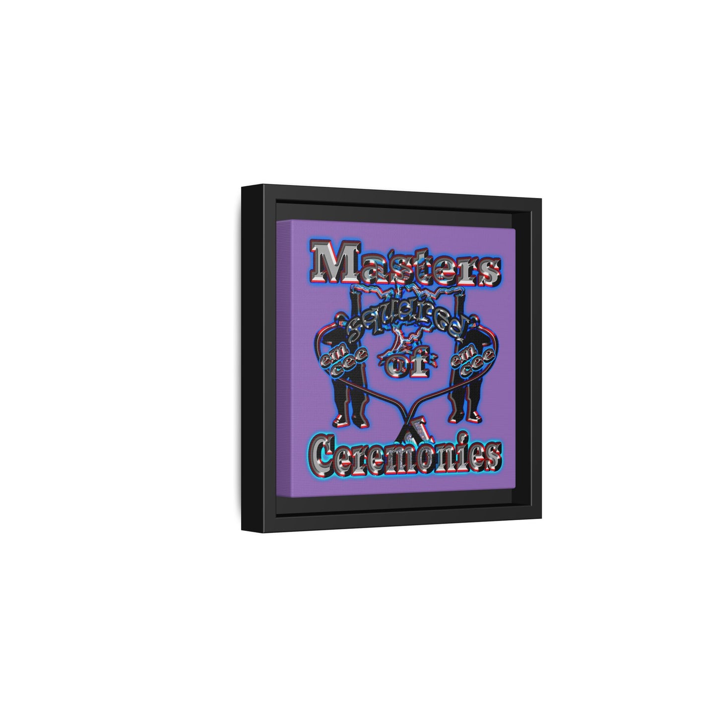 em cee squared - framed canvas art (light purple)