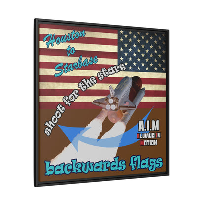 shoot for the stars - framed canvas art (brown)
