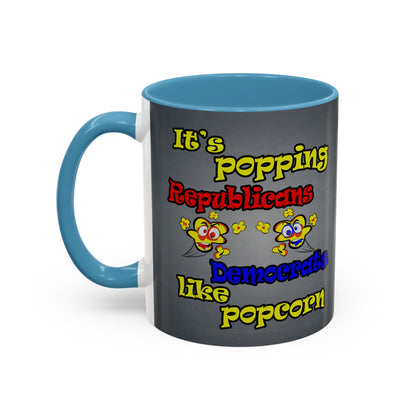popping like popcorn - Accent Mug (grey-light grey)