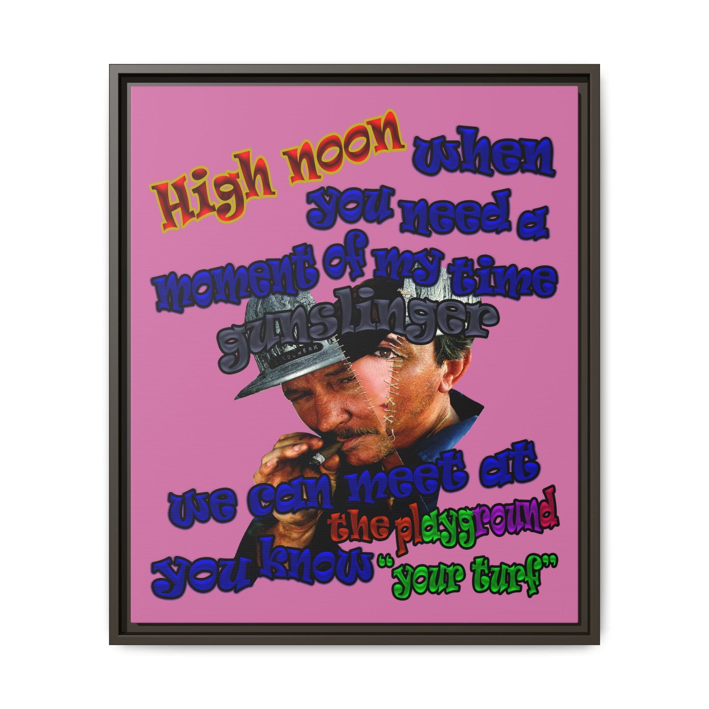 high noon - framed canvas art (light pink)