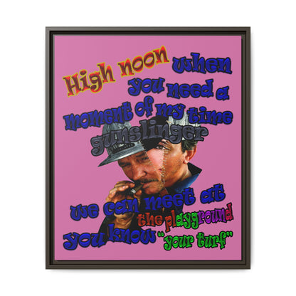 high noon - framed canvas art (light pink)