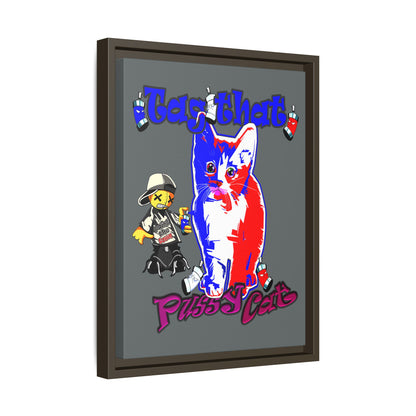 tag that - framed canvas art (dark grey)