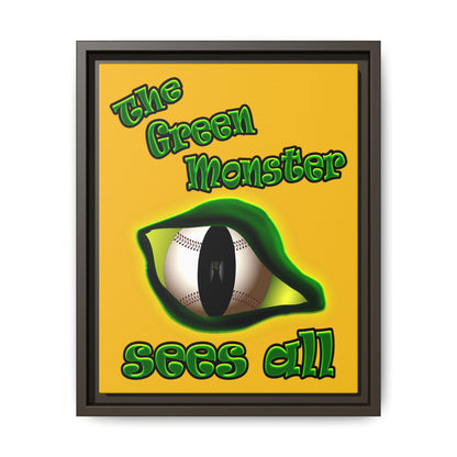 green monster - framed canvas art (yellow)