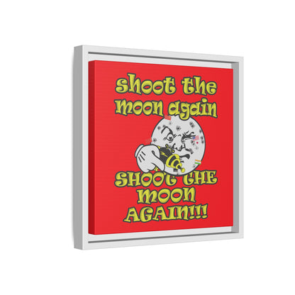 shoot the moon again - framed canvas art (red)