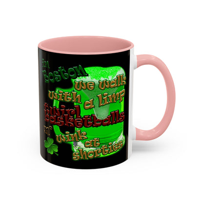 celtics logo - Accent Mug (black)