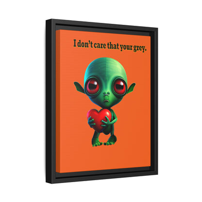 I don't care that your grey - framed canvas art (orange)