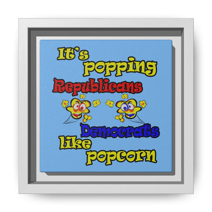 popping like popcorn - framed canvas art (light blue)