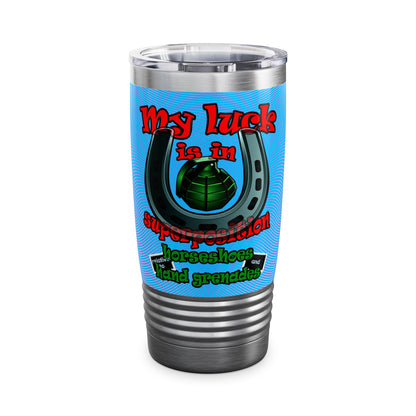 my luck - Ringneck Tumbler, 20oz (light blue-purple wave)