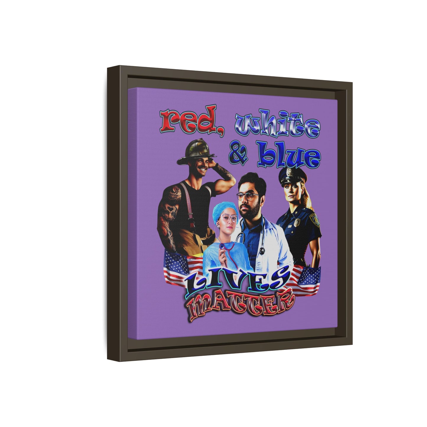rw&b lives matter - framed canvas art (light purple)