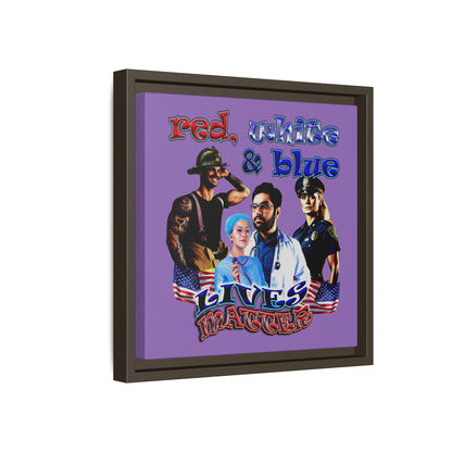 rw&b lives matter - framed canvas art (light purple)