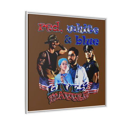 rw&b lives matter - framed canvas art (brown)