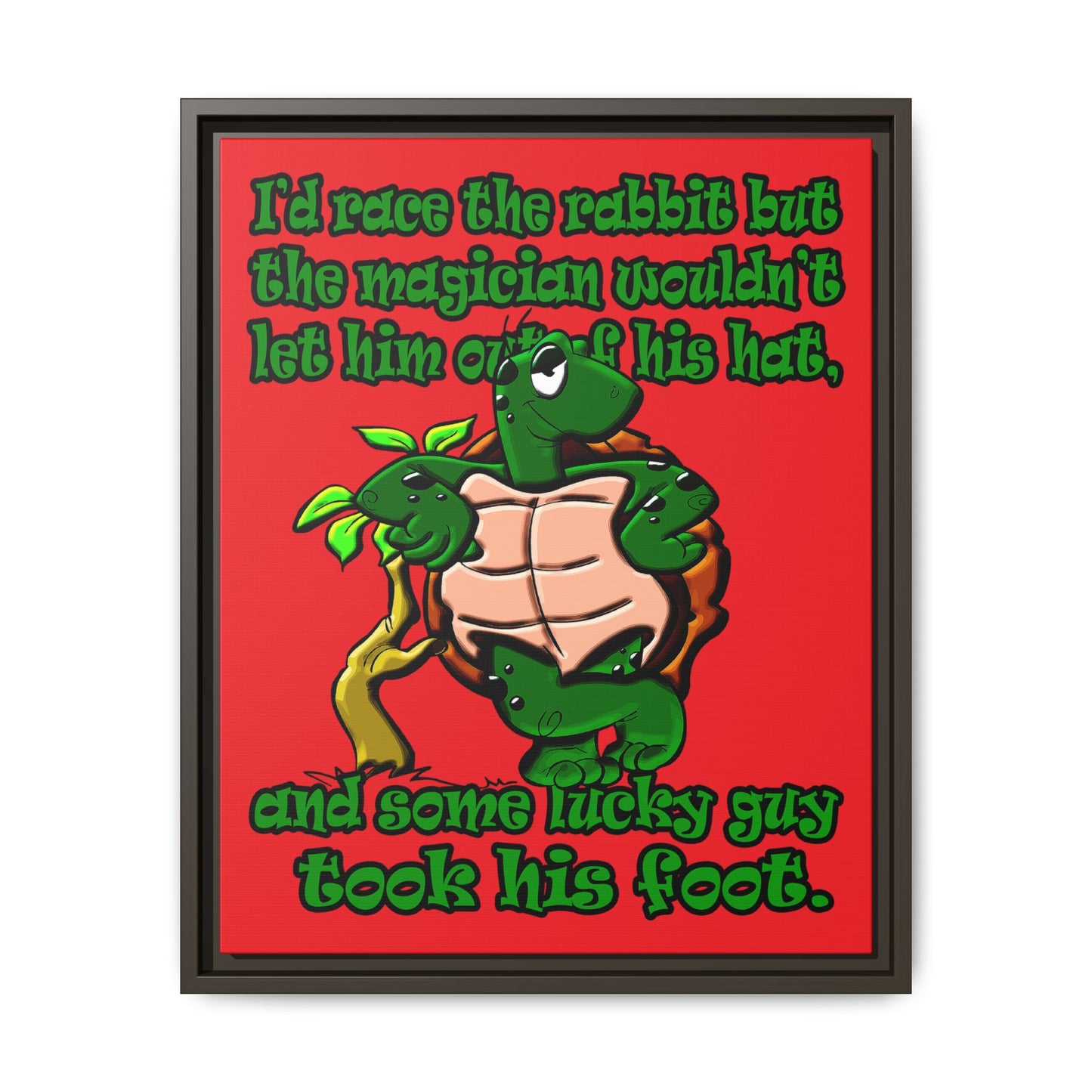 turtle race - framed canvas art (red)