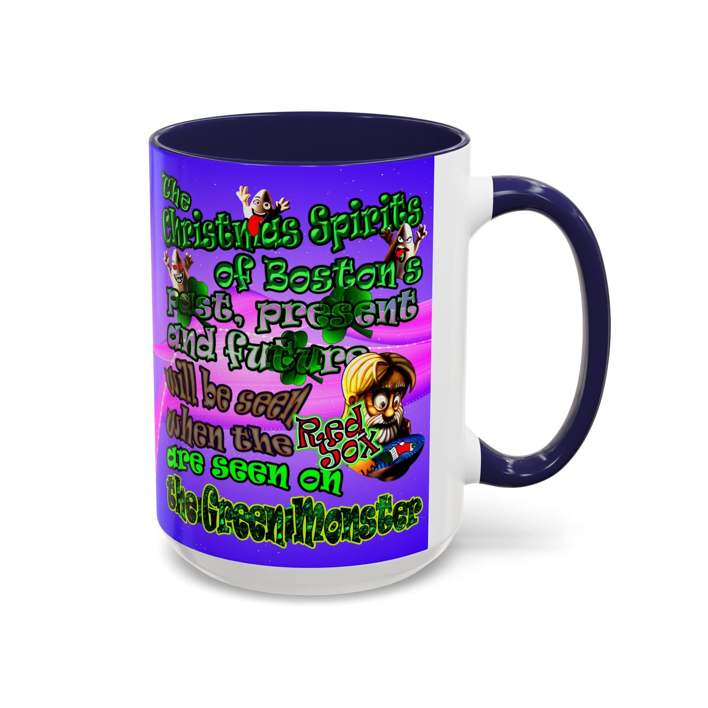christmas spirits of boston - Accent Mug (purple-pink wave)