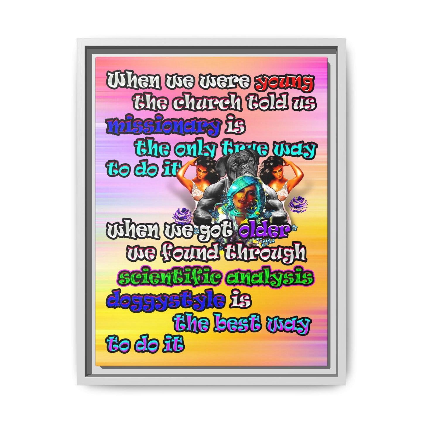doggystyle - framed canvas art (color blur)