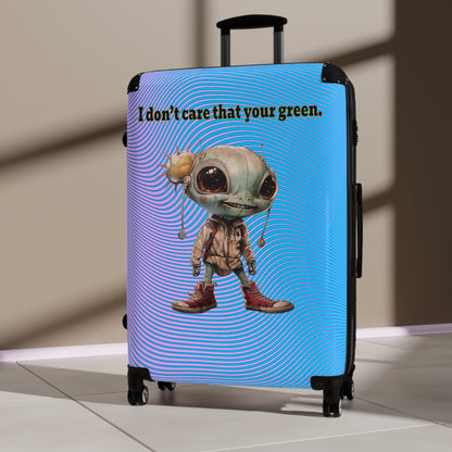 I don't care that your green - Suitcase (light blue-purple wave)