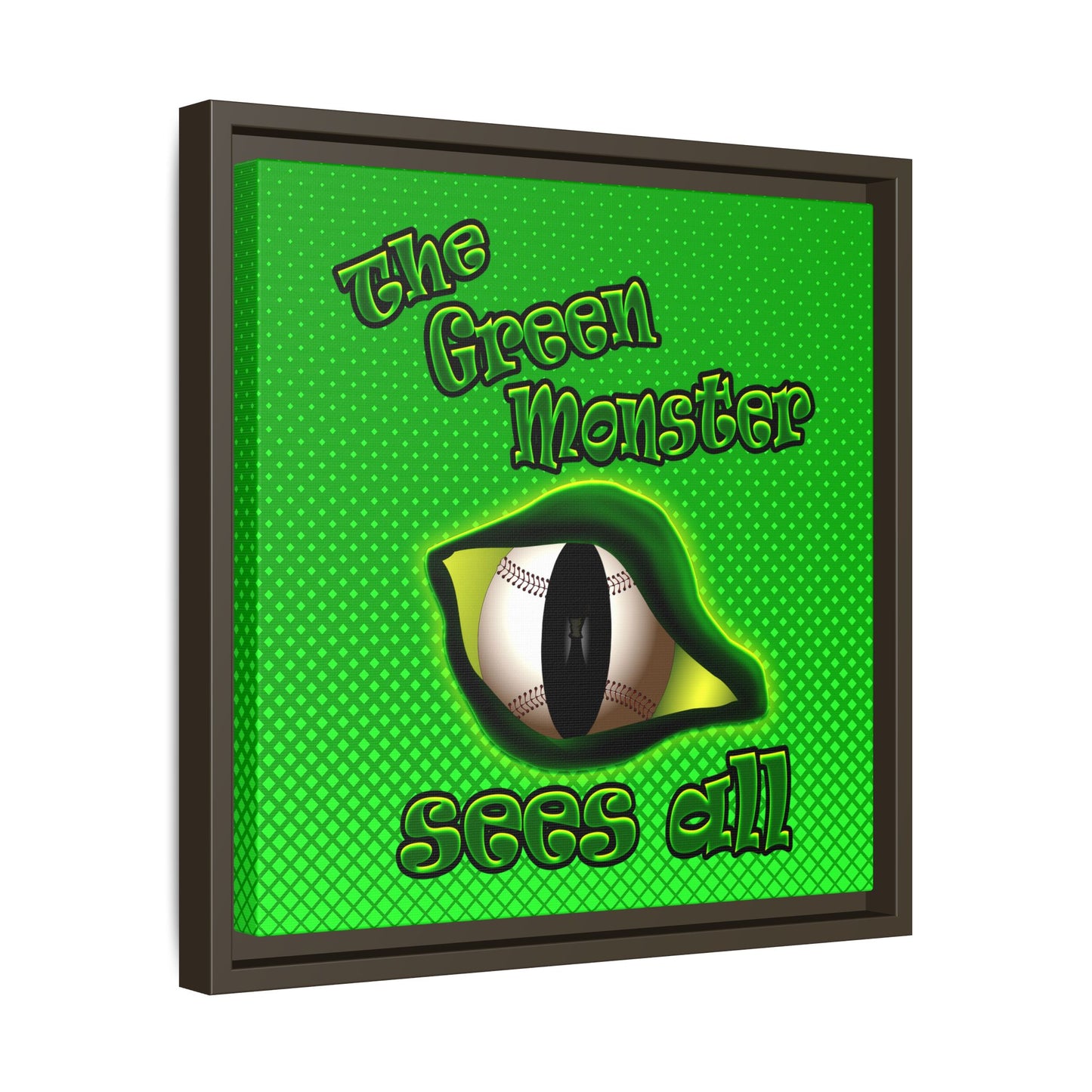 green monster - framed canvas art (logo green)