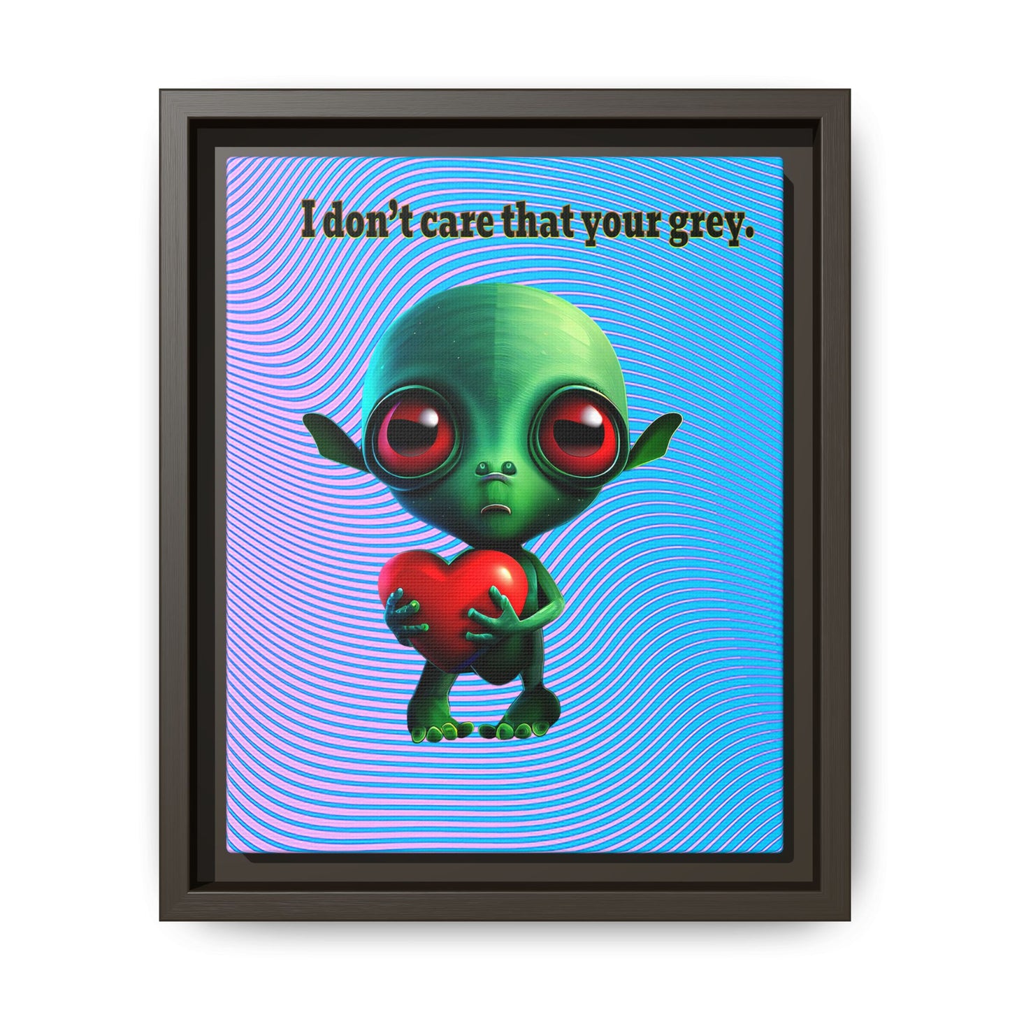 I don't care that your grey - framed canvas art (light blue-purple wave)
