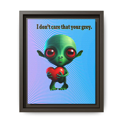 I don't care that your grey - framed canvas art (light blue-purple wave)