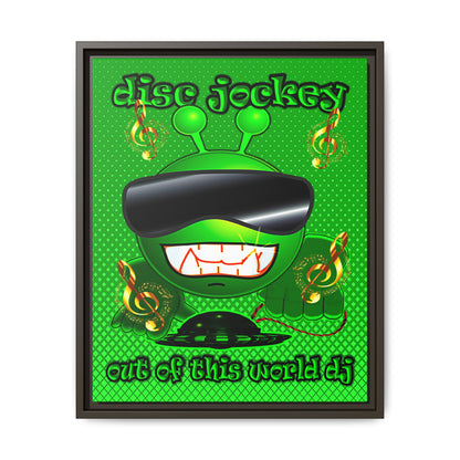 disc jockey - framed canvas art (logo green)