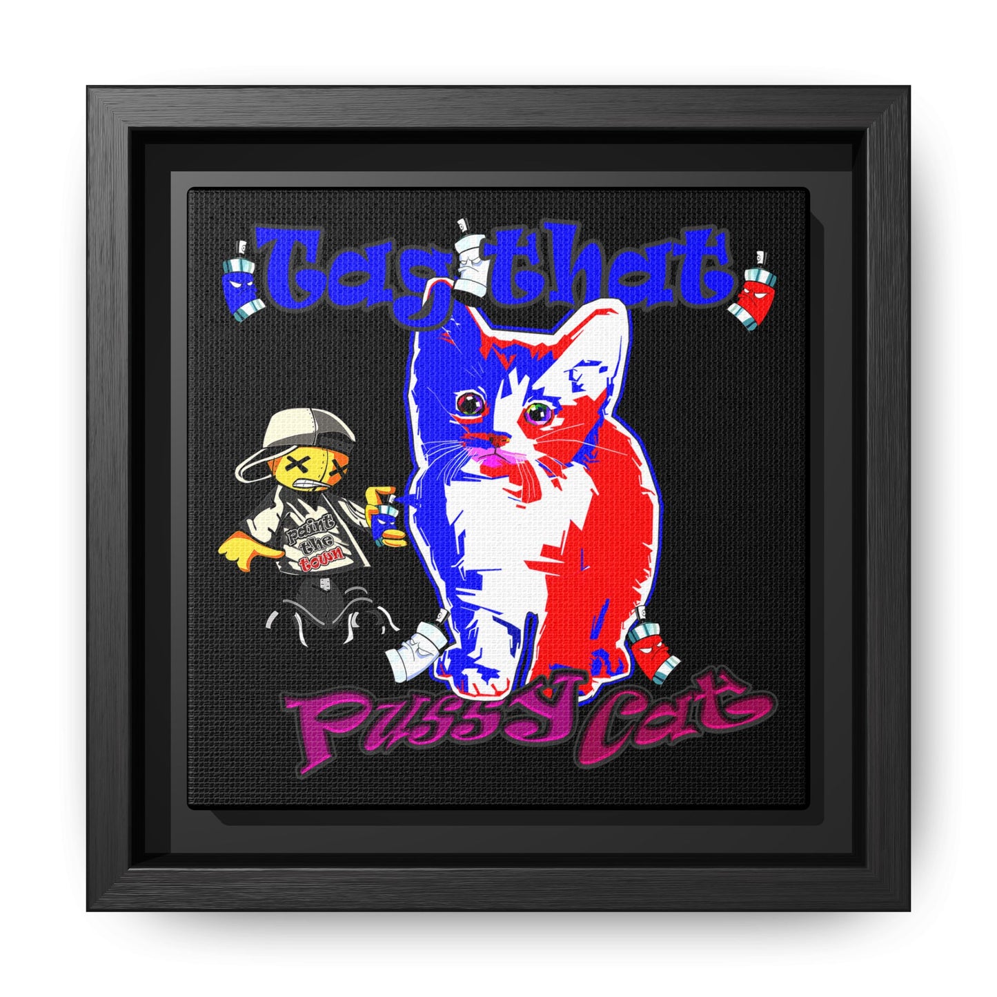 tag that - framed canvas art (black)