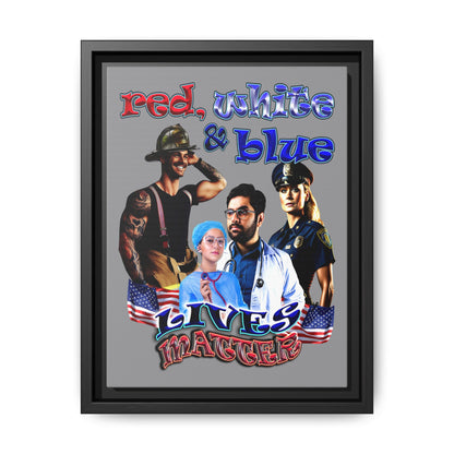rw&b lives matter - framed canvas art (grey)